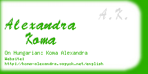 alexandra koma business card